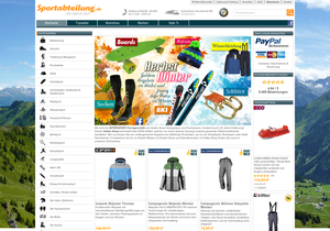 Screenshot der Shop-Webseite von Sportabteilung.de