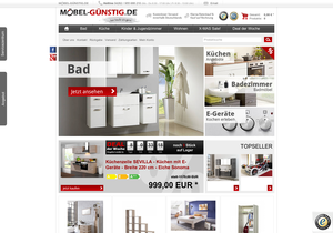 Screenshot der Shop-Webseite von Moebel-Guenstig.de