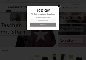 Screenshot der Shop-Webseite von URBANTRENDSETTER