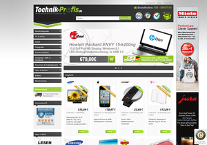 Screenshot der Shop-Webseite von Technik-Profis