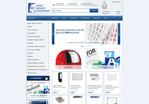 Screenshot der Shop-Webseite von Büro Bedarf Thüringen