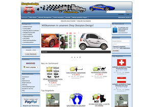 Screenshot der Shop-Webseite von Skorpion-Design