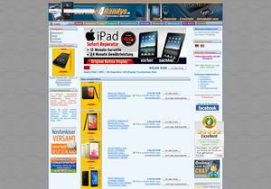 Screenshot der Shop-Webseite von Service4Handys