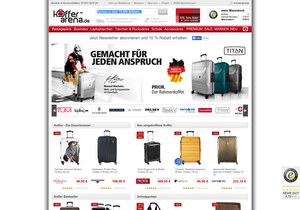 Screenshot der Shop-Webseite von KOFFER.COM 