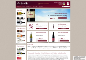 Screenshot der Shop-Webseite von vivalavida