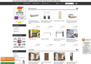 Screenshot der Shop-Webseite von BS Möbel