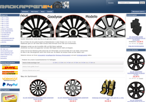 Screenshot der Shop-Webseite von RADKAPPEN24