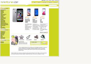 Screenshot der Shop-Webseite von telefone.de