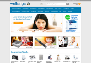 Screenshot der Shop-Webseite von wellango