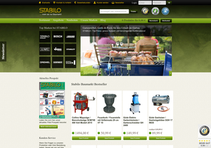 Screenshot der Shop-Webseite von Stabilo-Fachmarkt - der Online Baumarkt vom Fach