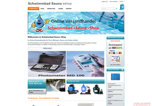 Screenshot der Shop-Webseite von Schwimmbad Sauna Solarium Shop