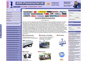 Screenshot der Shop-Webseite von Beeken-Fahrzeugteile