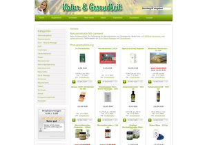 Screenshot der Shop-Webseite von NG Versand | Natur & Gesundheit