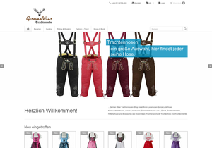 Screenshot der Shop-Webseite von German Wear