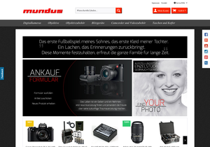 Screenshot der Shop-Webseite von Foto Mundus
