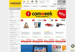 Screenshot der Shop-Webseite von comtech GmbH