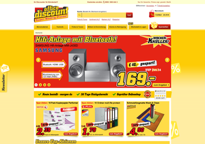 Screenshot der Shop-Webseite von office discount