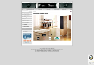 Screenshot der Shop-Webseite von Planet Stereo