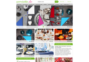 Screenshot der Shop-Webseite von serviette.de