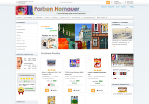 Screenshot der Shop-Webseite von Farben Hornauer GmbH