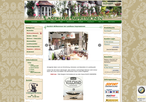 Screenshot der Shop-Webseite von Landhaus Impressionen