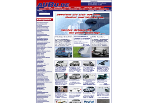 Screenshot der Shop-Webseite von AUBU.DE