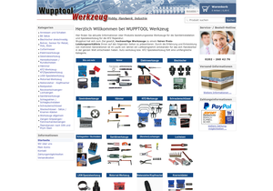 Screenshot der Shop-Webseite von Wupptool Werkzeug