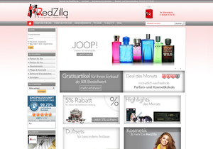 Screenshot der Shop-Webseite von RedZilla.de
