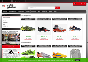 Screenshot der Shop-Webseite von Jörg's Sportladen
