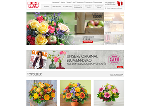 Screenshot der Shop-Webseite von Blume 2000