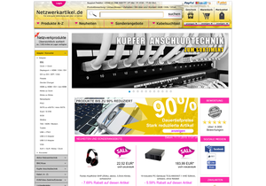 Screenshot der Shop-Webseite von Netzwerkartikel.de