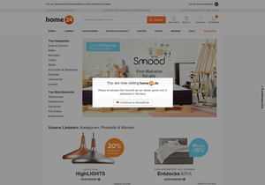Screenshot der Shop-Webseite von Home24