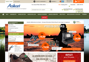Screenshot der Shop-Webseite von Askari Sport GmbH