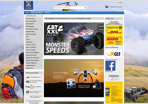 Screenshot der Shop-Webseite von M&C Modellbau