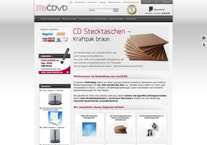Screenshot der Shop-Webseite von myCDVD - MediaShop