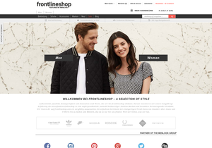 Screenshot der Shop-Webseite von FRONTLINE SHOP