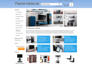 Screenshot der Shop-Webseite von Plasma Halter