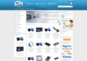 Screenshot der Shop-Webseite von CM3 - Computer