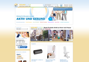 Screenshot der Shop-Webseite von Sanitäthaus Gesundplus24 - Gesundheitsartikel