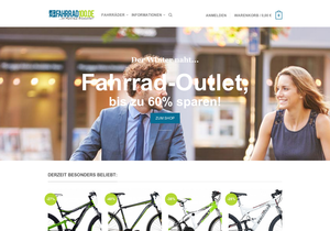Screenshot der Shop-Webseite von Fahrrad100
