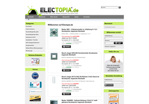 Screenshot der Shop-Webseite von ELECTOPIA
