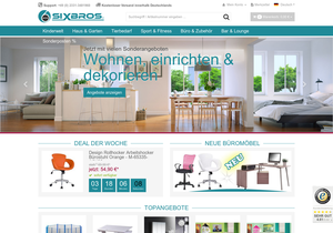 Screenshot der Shop-Webseite von SixBros. - Onlineshop
