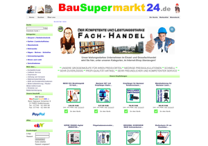 Screenshot der Shop-Webseite von JGV GmbH BauSupermarkt24