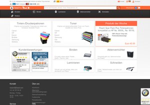 Screenshot der Shop-Webseite von Peach