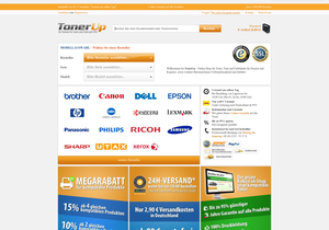 Screenshot der Shop-Webseite von Toner-up.de