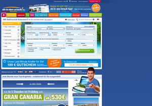Screenshot der Shop-Webseite von ab-in-den-urlaub.de