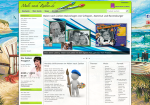 Screenshot der Shop-Webseite von Male-nach-Zahlen.de