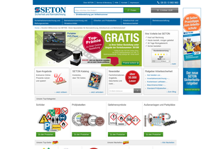 Screenshot der Shop-Webseite von SETON