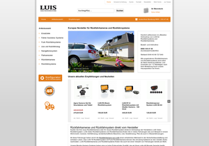 Screenshot der Shop-Webseite von LUIS Rückfahrsysteme