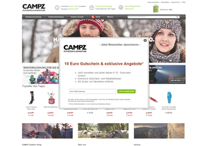 Screenshot der Shop-Webseite von CAMPZ